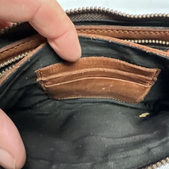 Harbour 2nd Leather Crossbody Luna Bag Compact Purse Brown Adjustable Strap - Picture 7 of 12